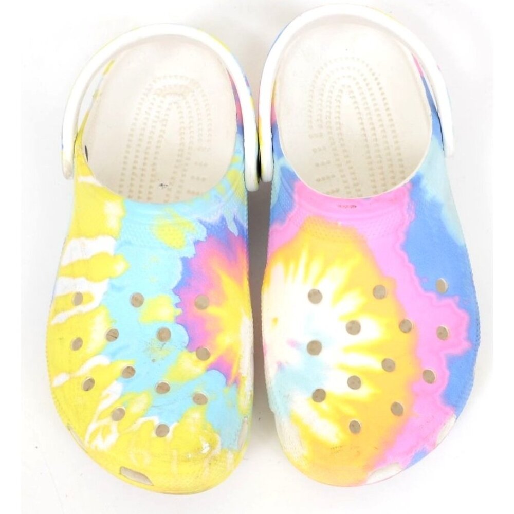 Crocs Classic Tie-dye Print Graphic Clog Women's 10 Men's 8 Water Beach